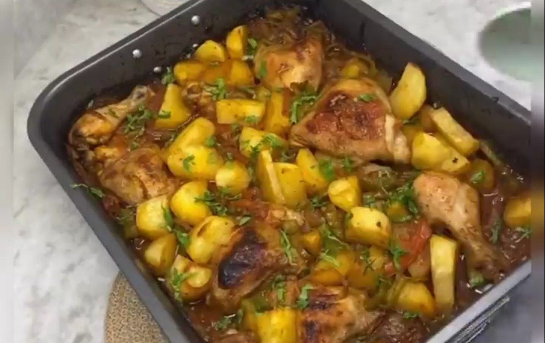 صينية الدجاج والخضروات